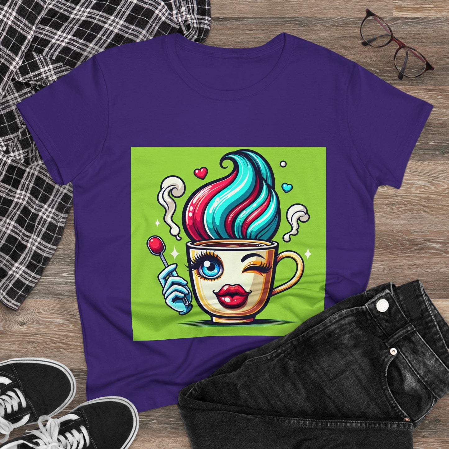 Ice Cream Dream Women's Midweight Cotton Tee - Fun Graphic Tee for Summer, Perfect for Party or Casual Wear