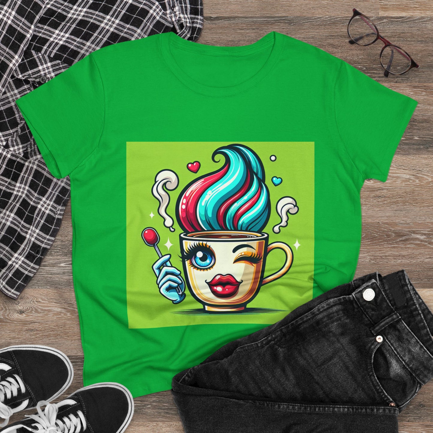 Ice Cream Dream Women's Midweight Cotton Tee - Fun Graphic Tee for Summer, Perfect for Party or Casual Wear