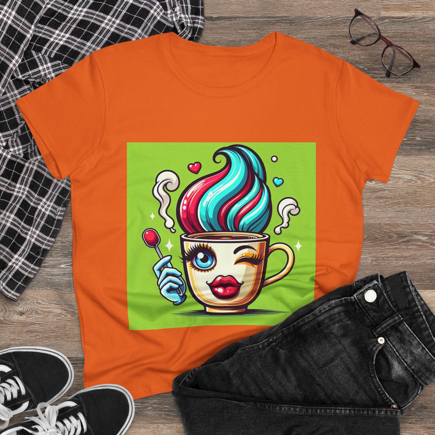 Ice Cream Dream Women's Midweight Cotton Tee - Fun Graphic Tee for Summer, Perfect for Party or Casual Wear