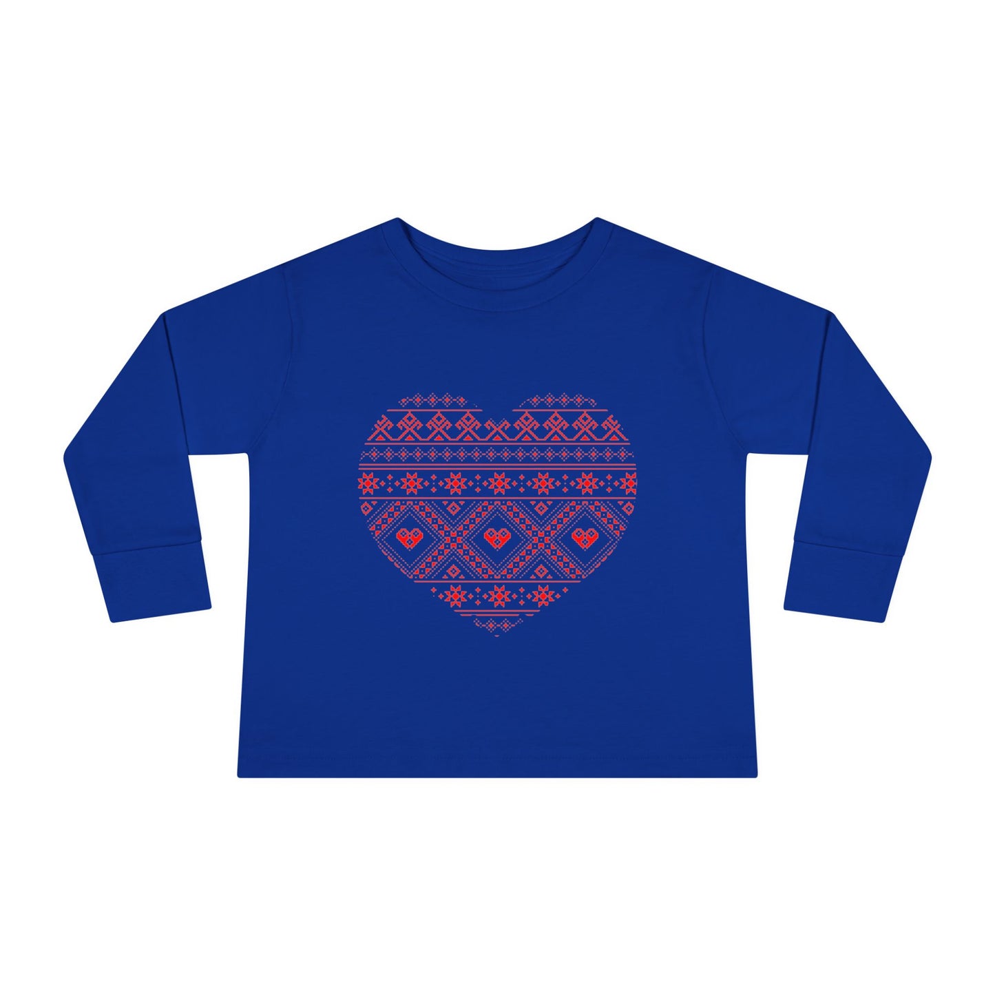 Toddler Long Sleeve Tee - Heart Pattern Love Shirt