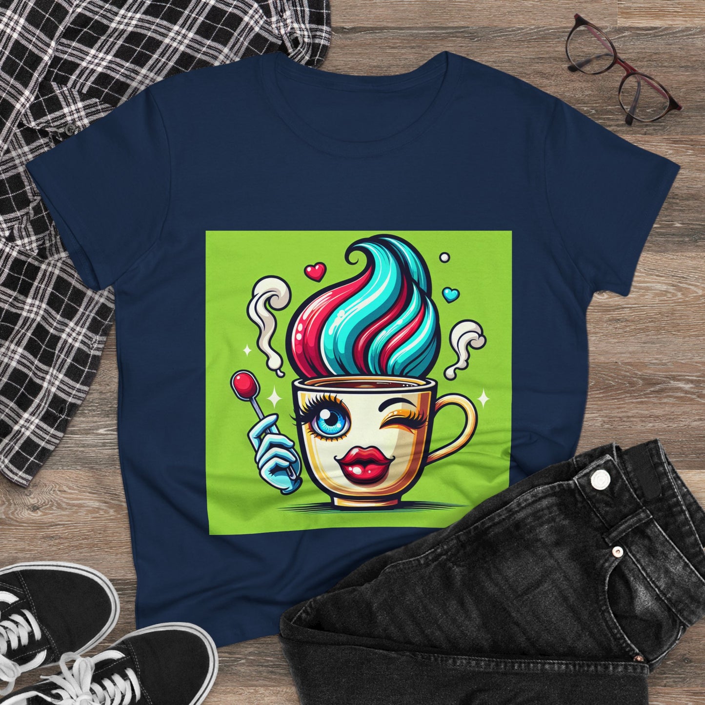 Ice Cream Dream Women's Midweight Cotton Tee - Fun Graphic Tee for Summer, Perfect for Party or Casual Wear