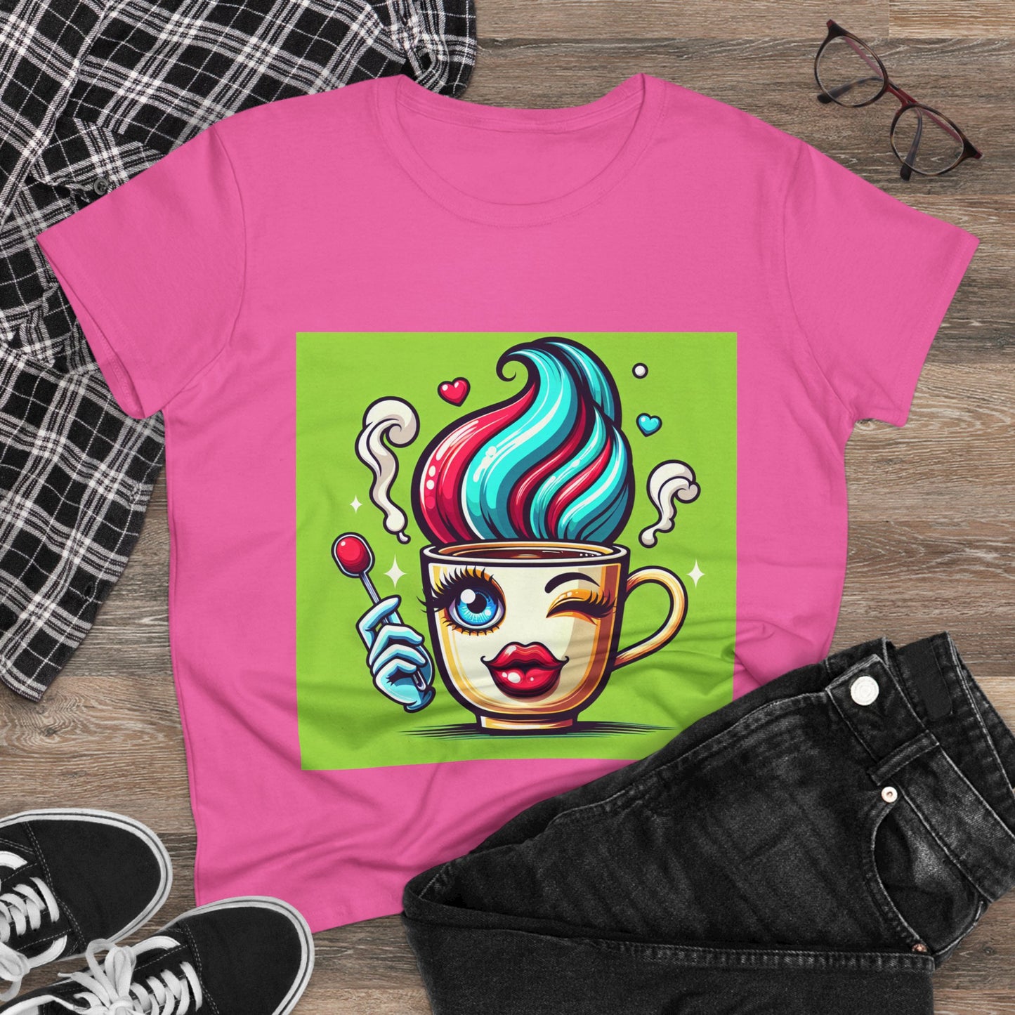 Ice Cream Dream Women's Midweight Cotton Tee - Fun Graphic Tee for Summer, Perfect for Party or Casual Wear