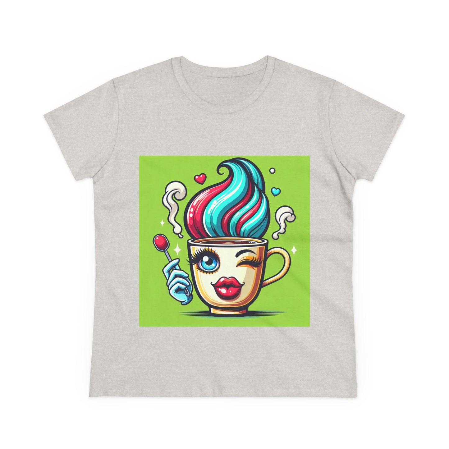 Ice Cream Dream Women's Midweight Cotton Tee - Fun Graphic Tee for Summer, Perfect for Party or Casual Wear