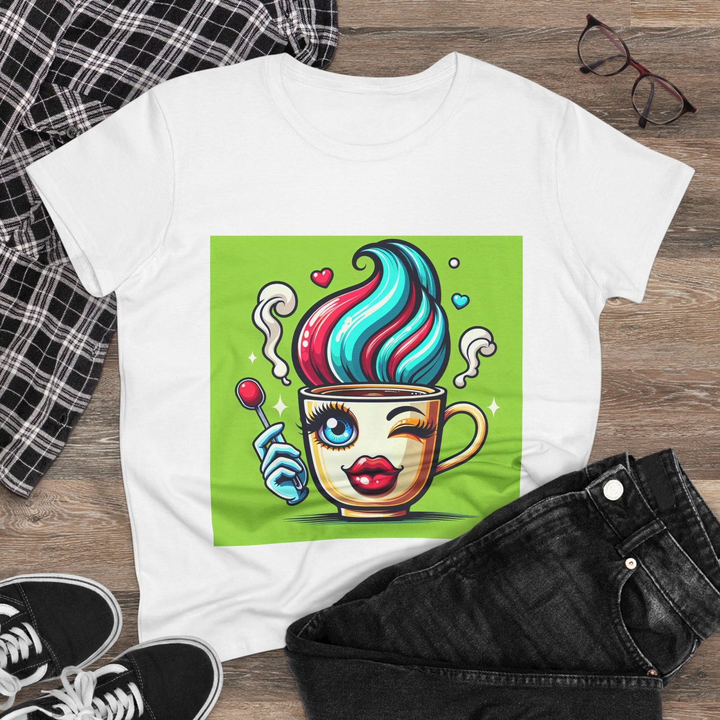 Ice Cream Dream Women's Midweight Cotton Tee - Fun Graphic Tee for Summer, Perfect for Party or Casual Wear