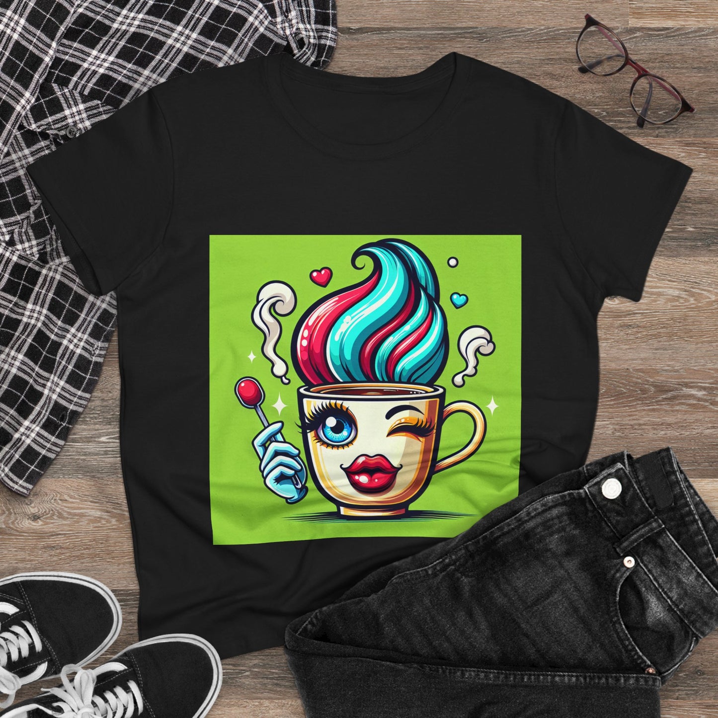 Ice Cream Dream Women's Midweight Cotton Tee - Fun Graphic Tee for Summer, Perfect for Party or Casual Wear