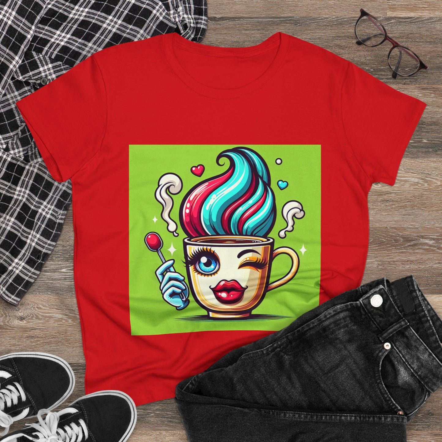 Ice Cream Dream Women's Midweight Cotton Tee - Fun Graphic Tee for Summer, Perfect for Party or Casual Wear