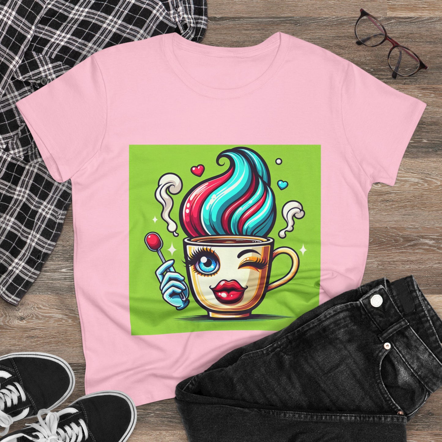 Ice Cream Dream Women's Midweight Cotton Tee - Fun Graphic Tee for Summer, Perfect for Party or Casual Wear